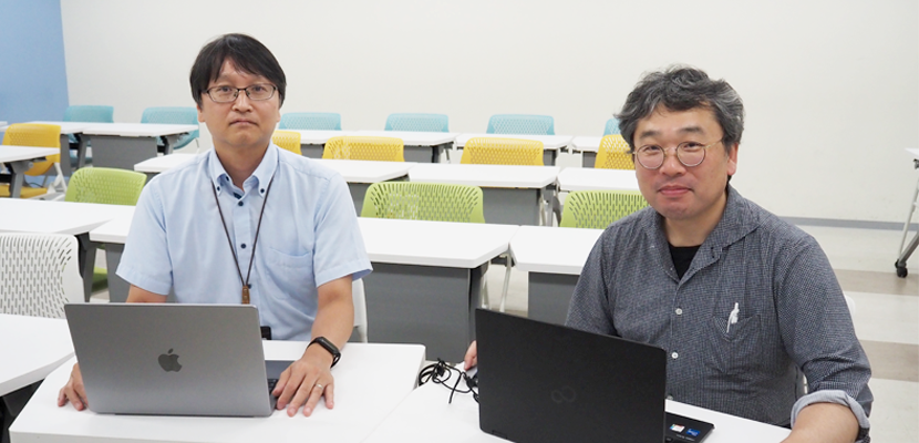 日本工学院専門学校 ITカレッジ ITスペシャリスト科 中西先生（左） 税田先生（右）